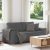 Sofa dwuosobowa Ciemnoszara 140 cm Tkanina sztruksowa