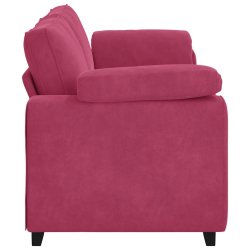 Sofa 3-osobowa, kolorze czerwonego wina, 178 cm, aksamit