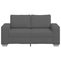 Sofa dwuosobowa Ciemnoszara 120 cm Tkanina sztruksowa