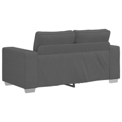 Sofa dwuosobowa Ciemnoszara 120 cm Tkanina sztruksowa