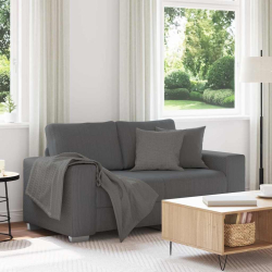 Sofa dwuosobowa Ciemnoszara 120 cm Tkanina sztruksowa