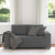 Sofa dwuosobowa Ciemnoszara 120 cm Tkanina sztruksowa