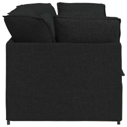 Sofa modułowa z poduszkami Tkanina Czarna