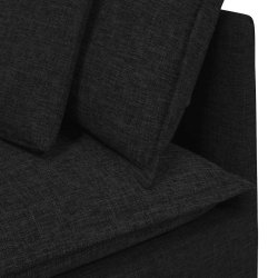 Sofa modułowa z poduszkami Tkanina Czarna