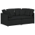 Sofa modułowa z poduszkami Tkanina Czarna