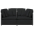 Sofa modułowa z poduszkami Tkanina Czarna