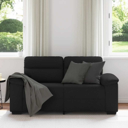 Sofa 2-osobowa Czarna 120 cm Tkanina