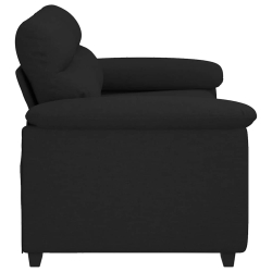 Sofa 2-osobowa Czarna 120 cm Tkanina