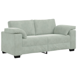 Sofa dwuosobowa Jasnoszara 140 cm Aksamit