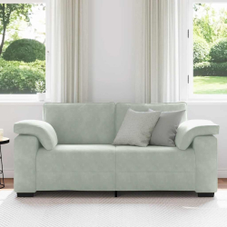 Sofa dwuosobowa Jasnoszara 140 cm Aksamit