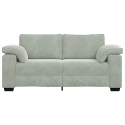 Sofa dwuosobowa Jasnoszara 140 cm Aksamit