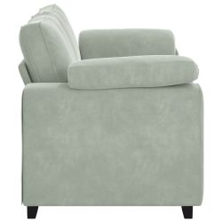 Sofa dwuosobowa Jasnoszara 140 cm Aksamit