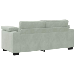 Sofa dwuosobowa Jasnoszara 140 cm Aksamit