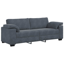 Sofa 3-osobowa, ciemnoszara, 178 cm, obita aksamitem