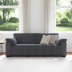 Sofa 3-osobowa, ciemnoszara, 178 cm, obita aksamitem