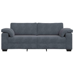 Sofa 3-osobowa, ciemnoszara, 178 cm, obita aksamitem