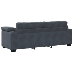 Sofa 3-osobowa, ciemnoszara, 178 cm, obita aksamitem