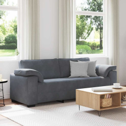 Sofa 3-osobowa, ciemnoszara, 178 cm, obita aksamitem