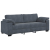 Sofa 3-osobowa, ciemnoszara, 178 cm, obita aksamitem