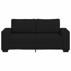 Sofa 2-osobowa, czarna, 140 cm, tapicerowana tkaniną