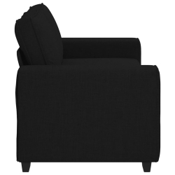 Sofa 2-osobowa, czarna, 140 cm, tapicerowana tkaniną