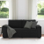 Sofa 2-osobowa, czarna, 140 cm, tapicerowana tkaniną