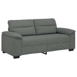 Sofa 2-osobowa, ciemnoszara, 140 cm, tapicerowana tkaniną