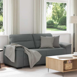 Sofa 2-osobowa, ciemnoszara, 140 cm, tapicerowana tkaniną