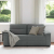Sofa 2-osobowa, ciemnoszara, 140 cm, tapicerowana tkaniną