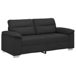 2-osobowa sofa, czarna, 140 cm, sztuczna skóra