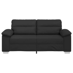 2-osobowa sofa, czarna, 140 cm, sztuczna skóra