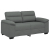 Sofa 2-osobowa Ciemnoszara 120 cm Tkanina