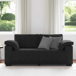 Sofa dwuosobowa czarna 140 cm aksamitna