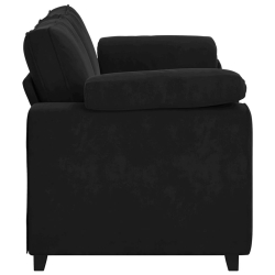 Sofa dwuosobowa czarna 140 cm aksamitna