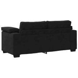 Sofa dwuosobowa czarna 140 cm aksamitna