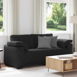 Sofa dwuosobowa czarna 140 cm aksamitna