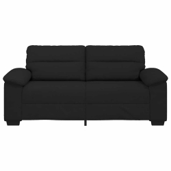 Sofa 2-osobowa, czarna, 140 cm, tapicerowana tkaniną
