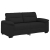 Sofa 2-osobowa, czarna, 140 cm, tapicerowana tkaniną