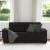 Sofa 2-osobowa, czarna, 140 cm, tapicerowana tkaniną
