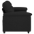 Sofa 2-osobowa, czarna, 140 cm, tapicerowana tkaniną