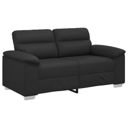 2-osobowa sofa, czarna, 120 cm, sztuczna skóra