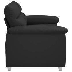 2-osobowa sofa, czarna, 120 cm, sztuczna skóra