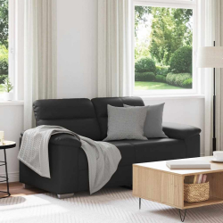 2-osobowa sofa, czarna, 120 cm, sztuczna skóra