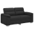 2-osobowa sofa, czarna, 120 cm, sztuczna skóra