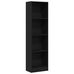 Regał biblioteczny Czarny Dąb 40x24x143 cm Drewno klejone