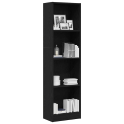 Regał biblioteczny Czarny Dąb 40x24x143 cm Drewno klejone