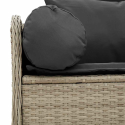 Sofa ogrodowa z poduszkami, 3-osobowa, jasnoszara, polirattan