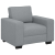 Sofa Fotel Jasnoszary 60 cm Tkanina
