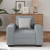 Sofa Fotel Jasnoszary 60 cm Tkanina