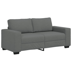 Sofa 2-osobowa, ciemnoszara, 140 cm, tapicerowana tkaniną
